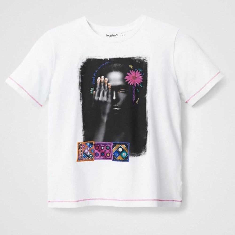 Desigual Arty backstitching T-shirt